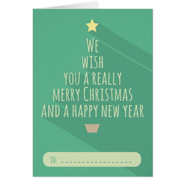 Cartão Árvore de Natal decorativa de Natal feliz no Natal (Frente)