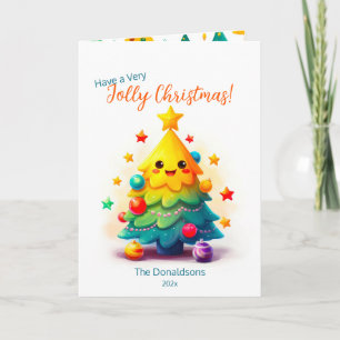 Cartão Árvore de Natal divertida
