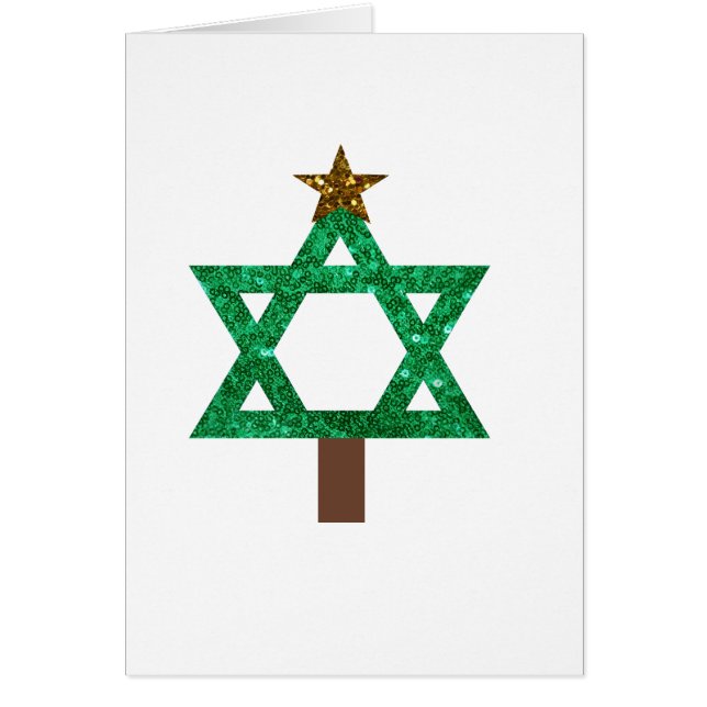 Cartão árvore de natal do christmukkah (Frente)