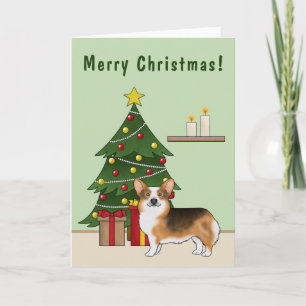 Cartão Árvore de Natal do Corgi Galês Pembroke Tricolor d
