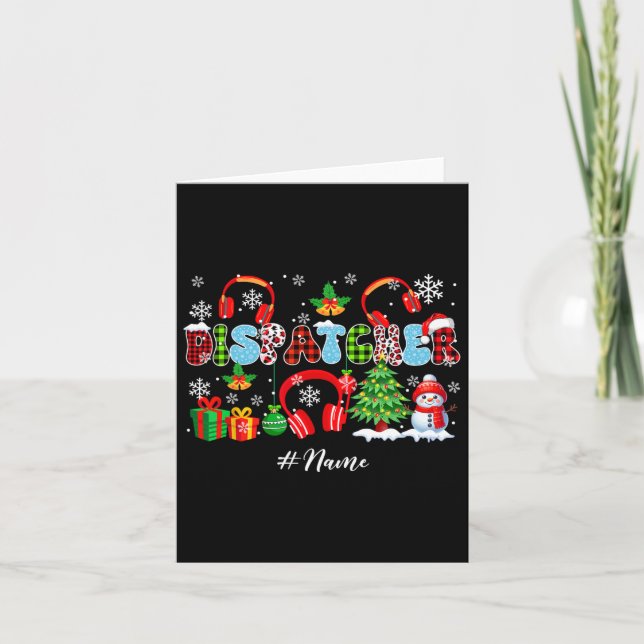 Cartão Árvore de Natal do Despachante Leopardo Papai Noel (Frente)