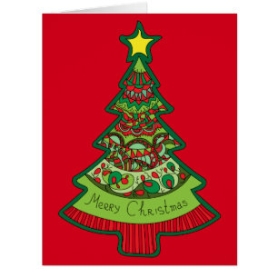 Cartão Árvore de Natal do Doodle