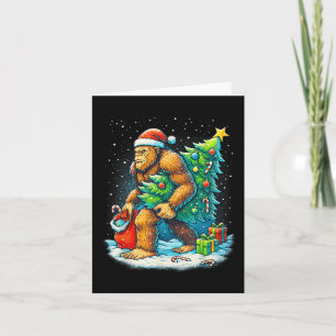 Cartão Árvore de Natal do Papai Noel Pé Grande Luzes de N