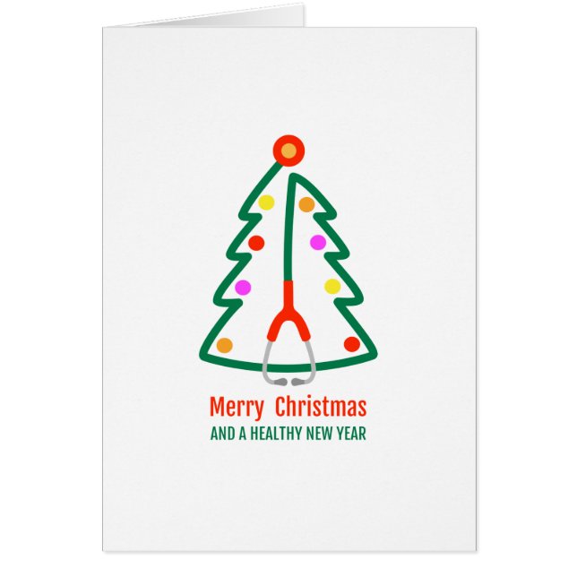 Cartão Árvore de Natal do Stethoscope (Frente)