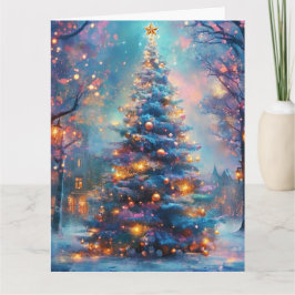 Cartão Árvore de Natal Dreamy na cidade