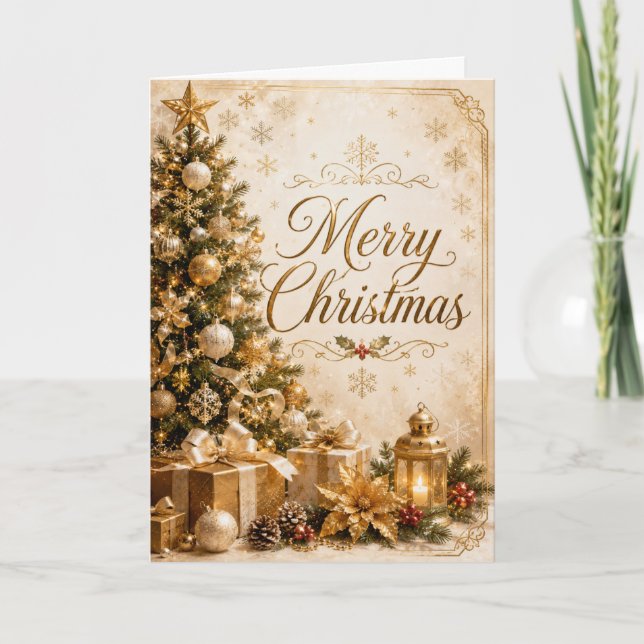 Cartão Árvore de Natal e Presentes (Frente)