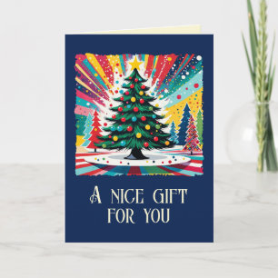 Cartão Árvore de Natal em arte abstrata 39 - Fan Fun
