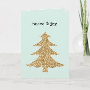 Cartão Árvore de Natal em Glitter Dourado Menta Paz & Ale
