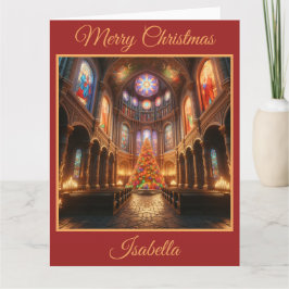 Cartão Árvore de Natal em uma Capela Quinta