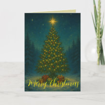 Árvore de Natal Encantadora Floresta à Meia-Noite 