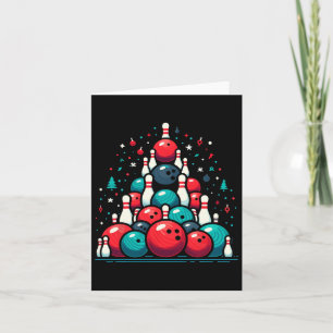 Cartão Árvore De Natal Engraçado Para Mulheres Bowler