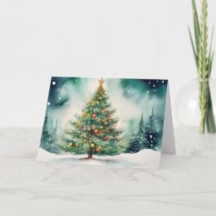 Cartão Árvore de Natal Exterior Personalizada com Texto