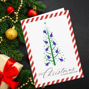 Cartão Árvore de Natal Foto da Família Aviação Caça a Jat