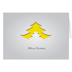 Cartão Árvore de Natal Geométrica Contemporânea/Amarelo