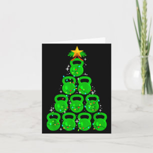 Cartão Árvore de Natal Kettlebell Xmas Academia Treino Fi