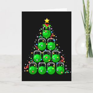 Cartão Árvore de Natal Kettlebell Xmas Academia Treino Fi