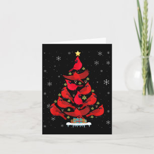 Cartão Árvore de Natal Luz de Natal do Pássaro Cardeal Pa