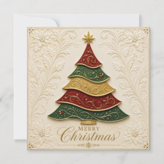 Cartão Árvore de Natal Ornamentada a Ouro e Esmalte