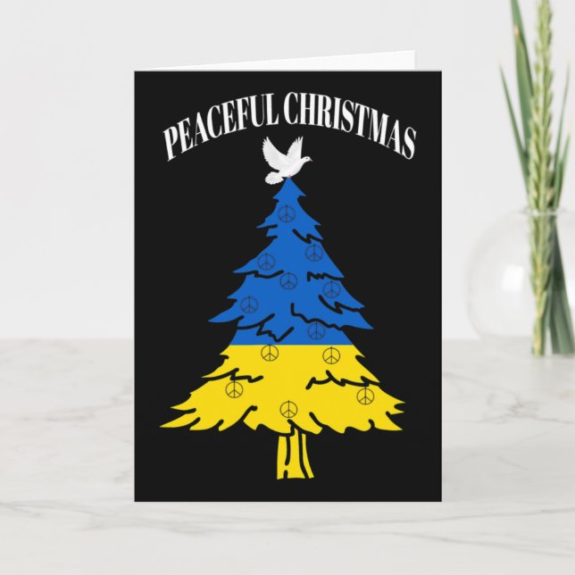 Cartão Árvore de Natal Pacífica Paz Ucrânia  (Frente)