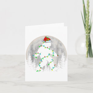 Cartão Árvore de Natal Papai Noel Pé Grande Luzes de Nata