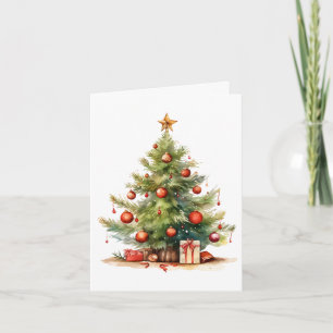 Cartão Árvore de Natal Personalizada Decorada