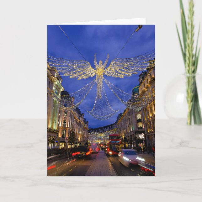 Cartão Árvore de Natal, Regent Street, Londres, Reino Uni (Frente)
