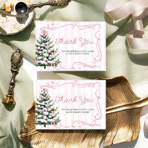 Árvore de Natal Rosa Inverno Baby Shower Agradecim