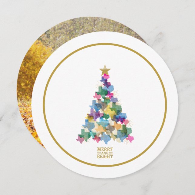 Cartão Árvore de Natal Russo do Texas (Frente/Verso)