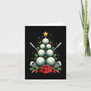 Cartão Árvore de Natal Santa Hat Xmas da Bola de Golfe En