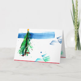 Cartão Árvore de Natal Simples na Floresta