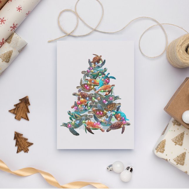 Cartão Árvore de Natal Tartaruga Ornamento Árvore de Nata (Criador carregado)