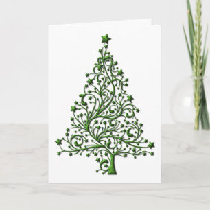 Cartão Árvore de Natal Verde Elegante