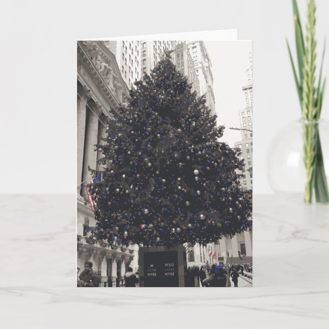 Cartão Árvore de Natal Vintage Holiday (Frente)