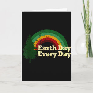 Cartão Árvore de Pinheiro Arco-íris do Dia da Terra Todos