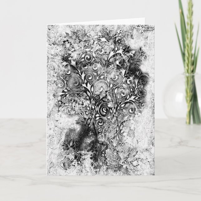 Cartão Árvore De Vida - Espirais Deixam Estilo Grunge 1 (Frente)