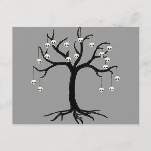 Cartão Árvore do Dia das Bruxas com os ornamento bonitos