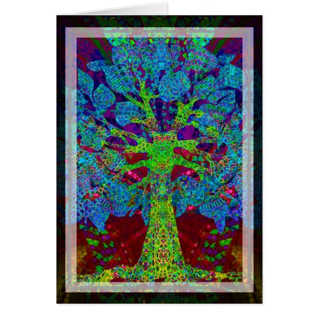 Cartão Árvore do entusiasmo ilimitado da vida (Frente)