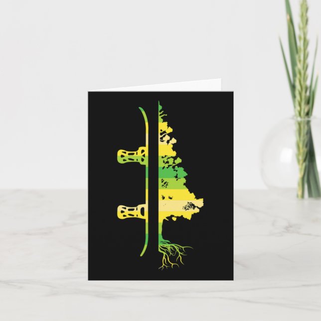 Cartão Árvore do Pinho de Neve na Montanha Engraçado (Frente)