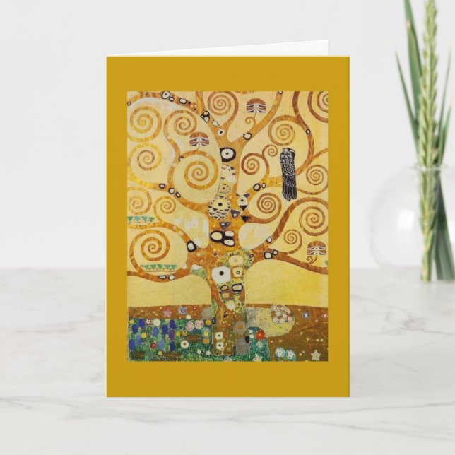 Cartão Árvore Dourada da Vida Arte – Klimt Art Nouveau (Frente)