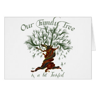 Cartão Árvore familiar um pouco torcida