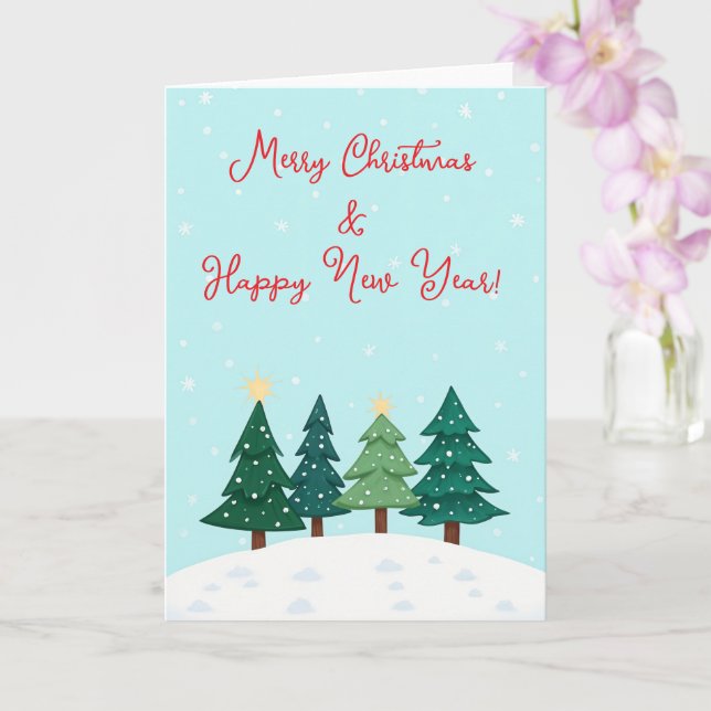Cartão Árvore Florestal de Pinheiro de Natal Feliz Natal (Orquídea)