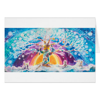 Cartão Árvore multicultural da vida - inverno | Placa de 