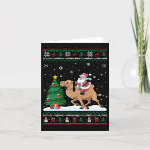 Cartão Árvore Natal Feia Luz Papais noeis Xmas Andando Ca