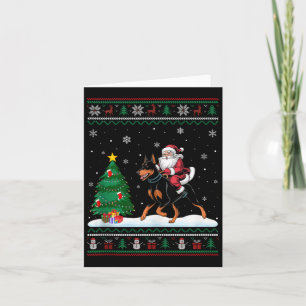 Cartão Árvore Natal Feia Papais noeis Luzes Andando Dober