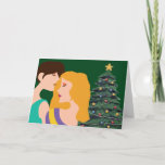 Cartão Árvore natalícia Lésbica Casal Art Belo<br><div class="desc">Belo cartão de Feliz Natal com um casal lésbico romântico. Duas gay mulheres se seguram em um abraço amoroso em frente a uma árvore de Natal festiva em um bonito cartão verde de feriado para seus amigos LGBT.</div>