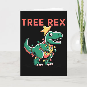 Cartão Árvore Rex Suéter Feio de Natal Dinossauro Natal