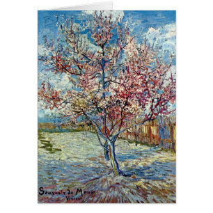 Cartão Árvore Rosa Pêssego (F394) Van Gogh de Belas Artes