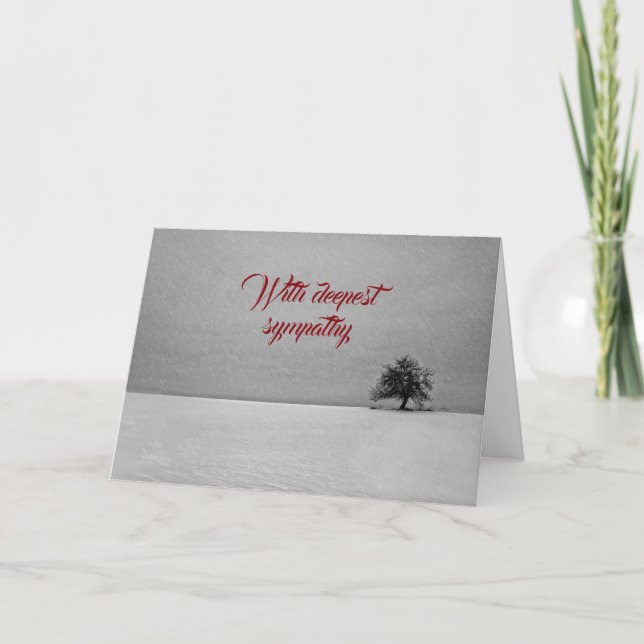 Cartão Árvore    solitário - Com profunda simpatia (Frente)