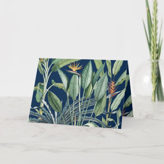 Cartão Árvore Tropical de Banana Selva Estrelitzia Obriga (Frente)