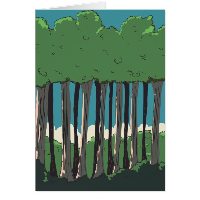 Cartão Árvores da floresta japonesa (Frente)